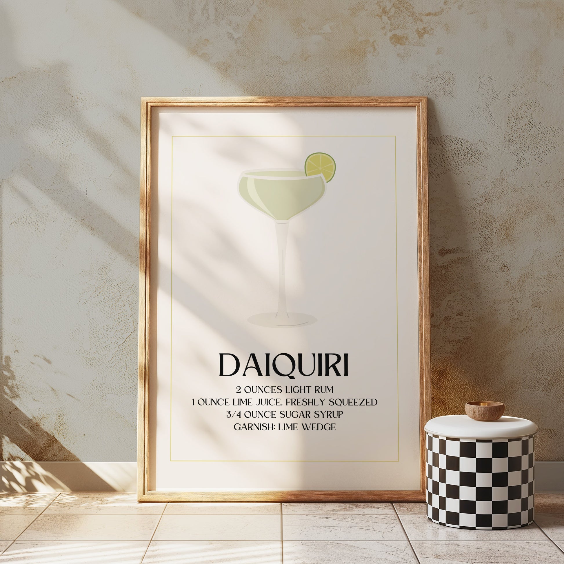 Premium Poster of Daiquiri Recipe with Elegant Simple Design Posters