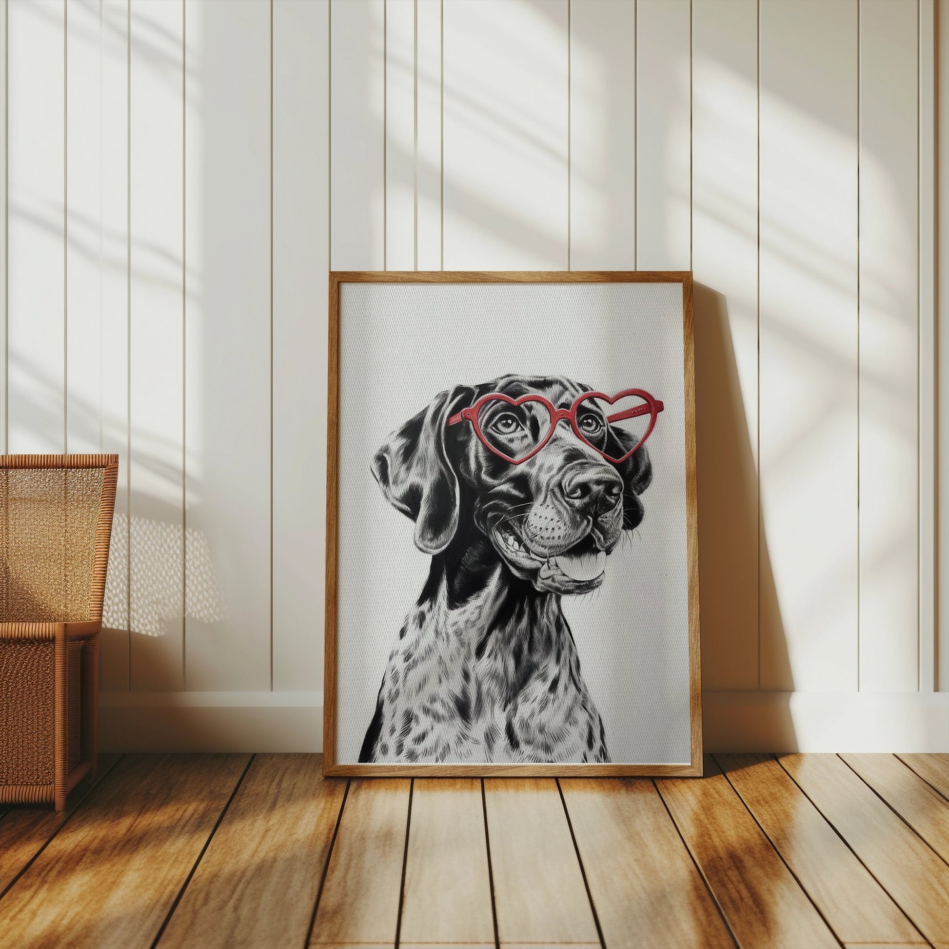Premium Poster of Dalmatian Dog with Heart Glasses Art Prints Posters