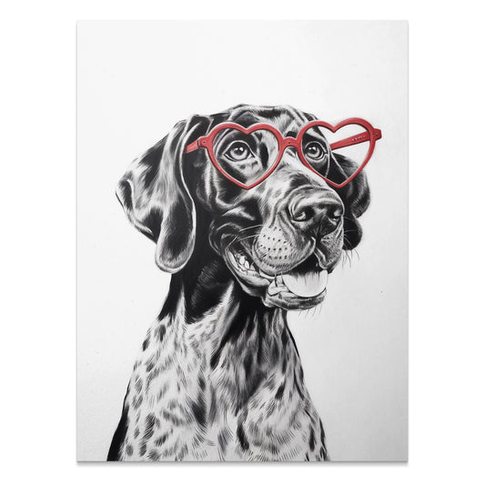 Premium Poster of Dalmatian Dog with Heart Glasses Art Prints Posters