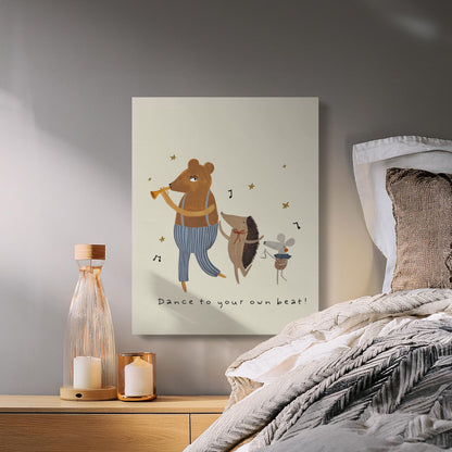 Premium Poster of Dance to Your Own Beat Animal Nursery Canvas Wraps