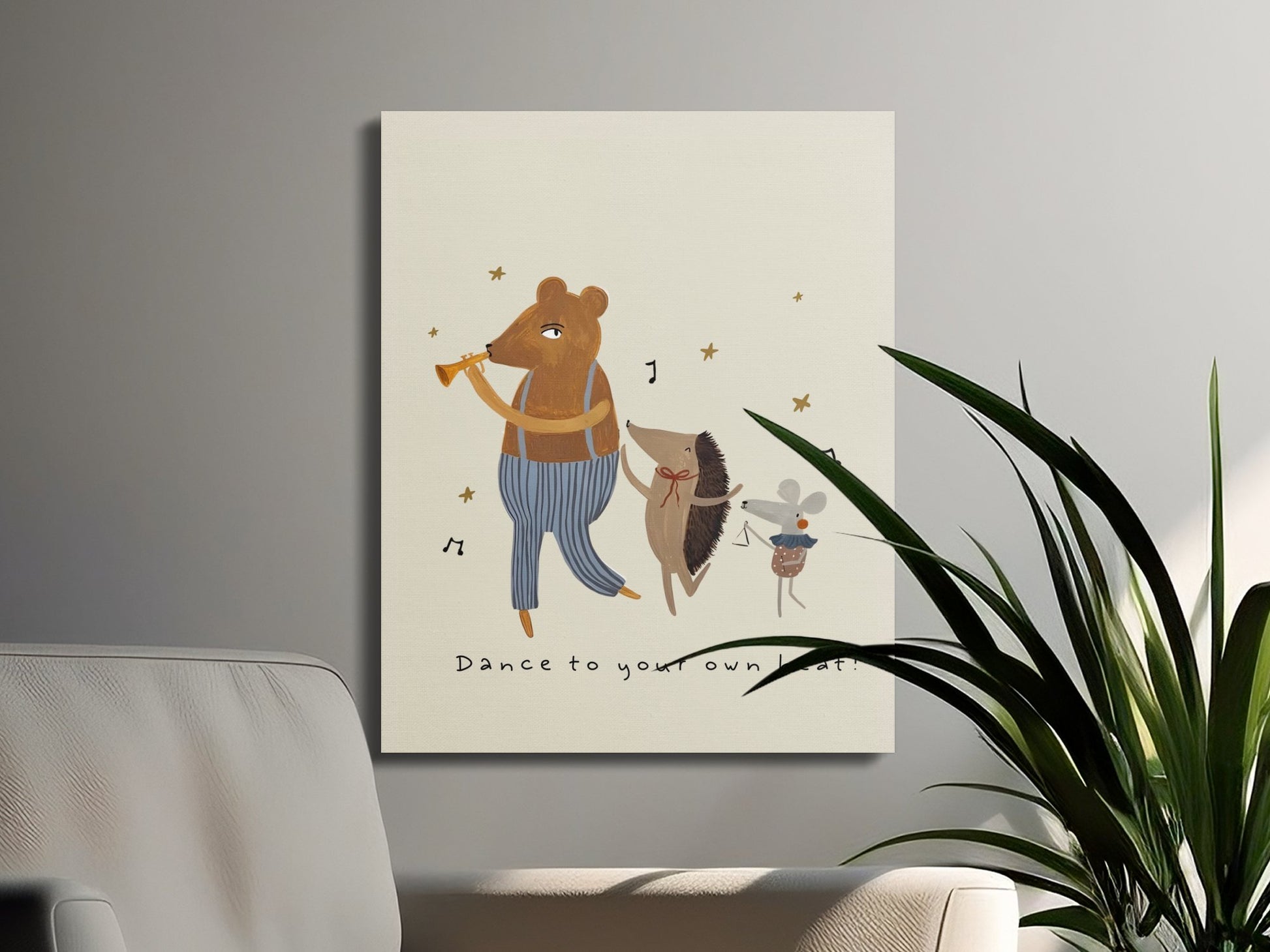 Premium Poster of Dance to Your Own Beat Animal Nursery Canvas Wraps