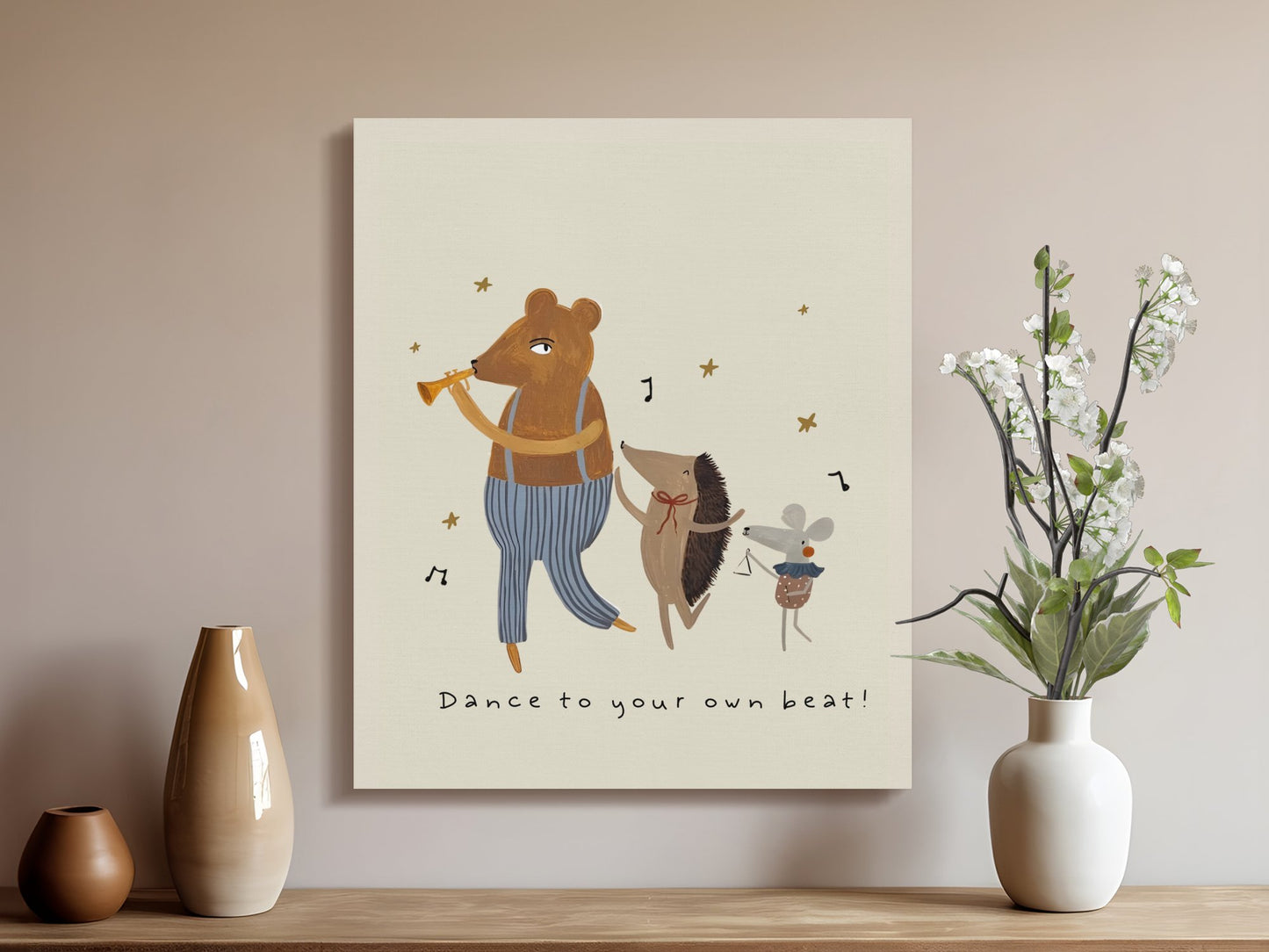 Premium Poster of Dance to Your Own Beat Animal Nursery Canvas Wraps