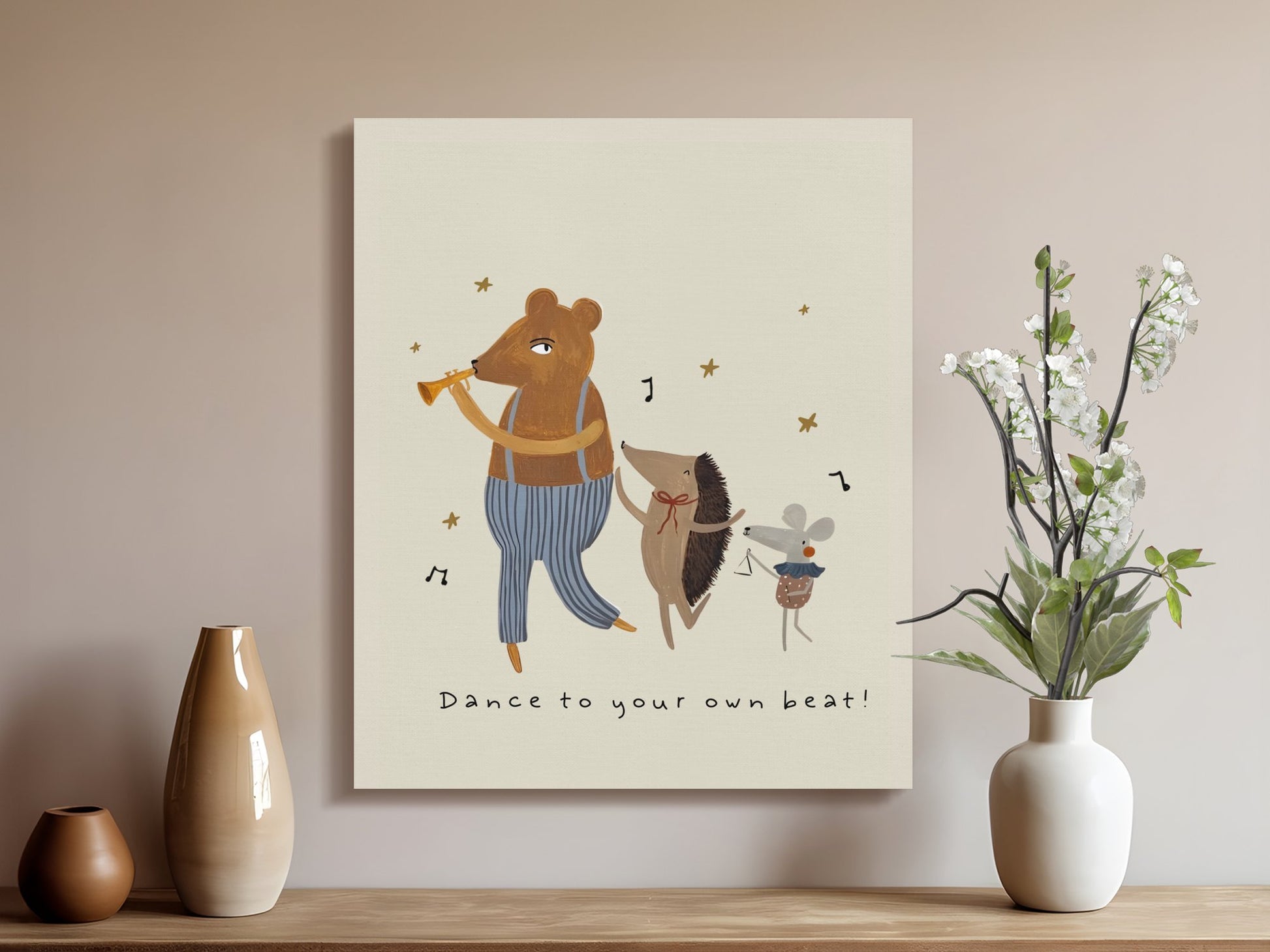 Premium Poster of Dance to Your Own Beat Animal Nursery Canvas Wraps