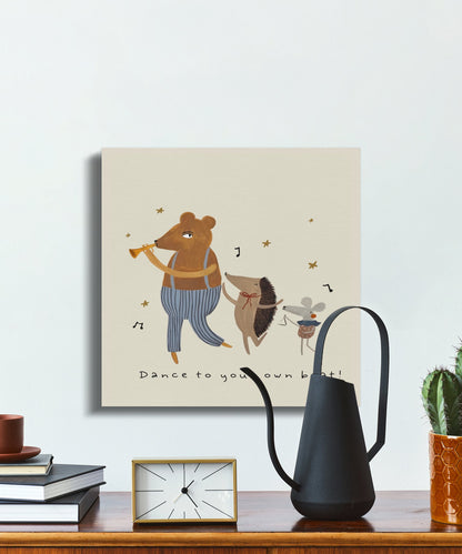 Premium Poster of Dance to Your Own Beat Animal Nursery Canvas Wraps