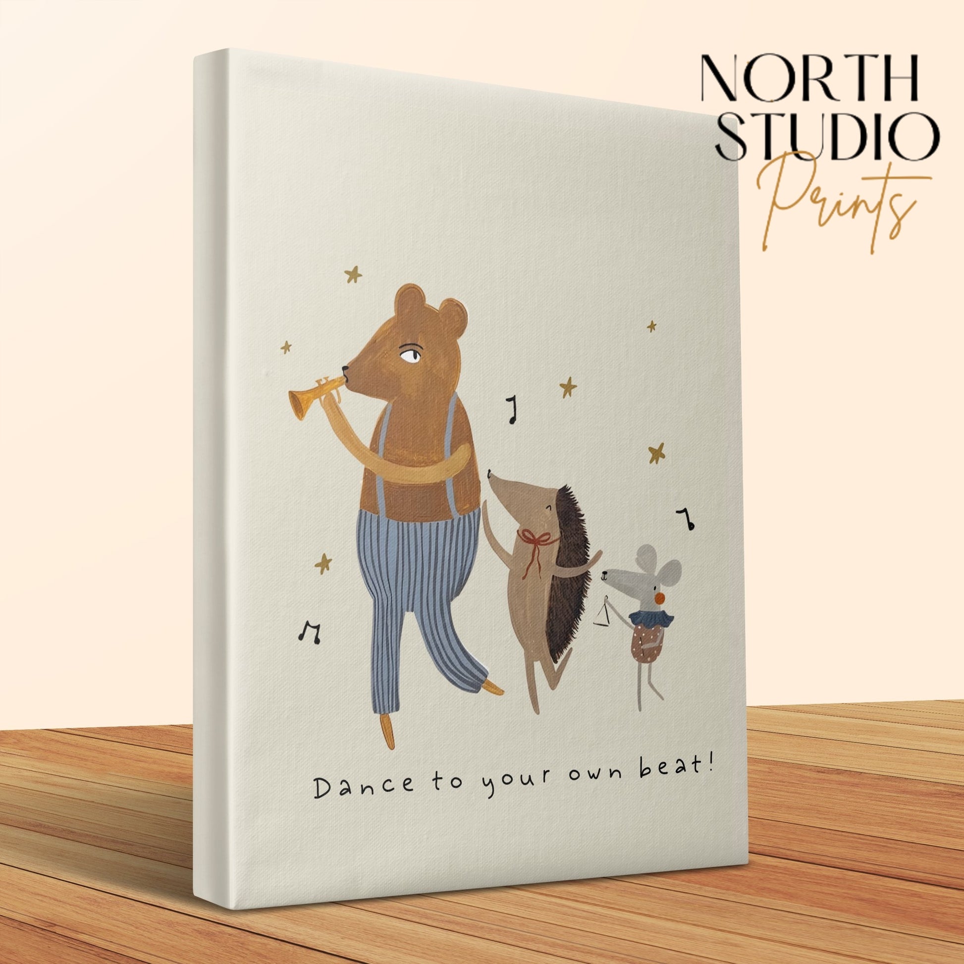 Premium Poster of Dance to Your Own Beat Animal Nursery Canvas Wraps