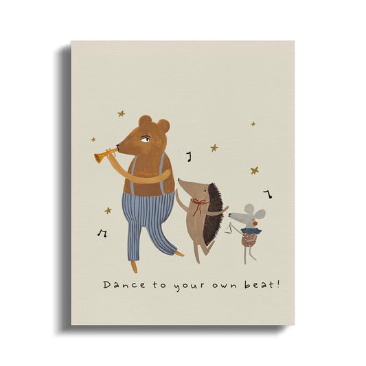Premium Poster of Dance to Your Own Beat Animal Nursery Canvas Wraps