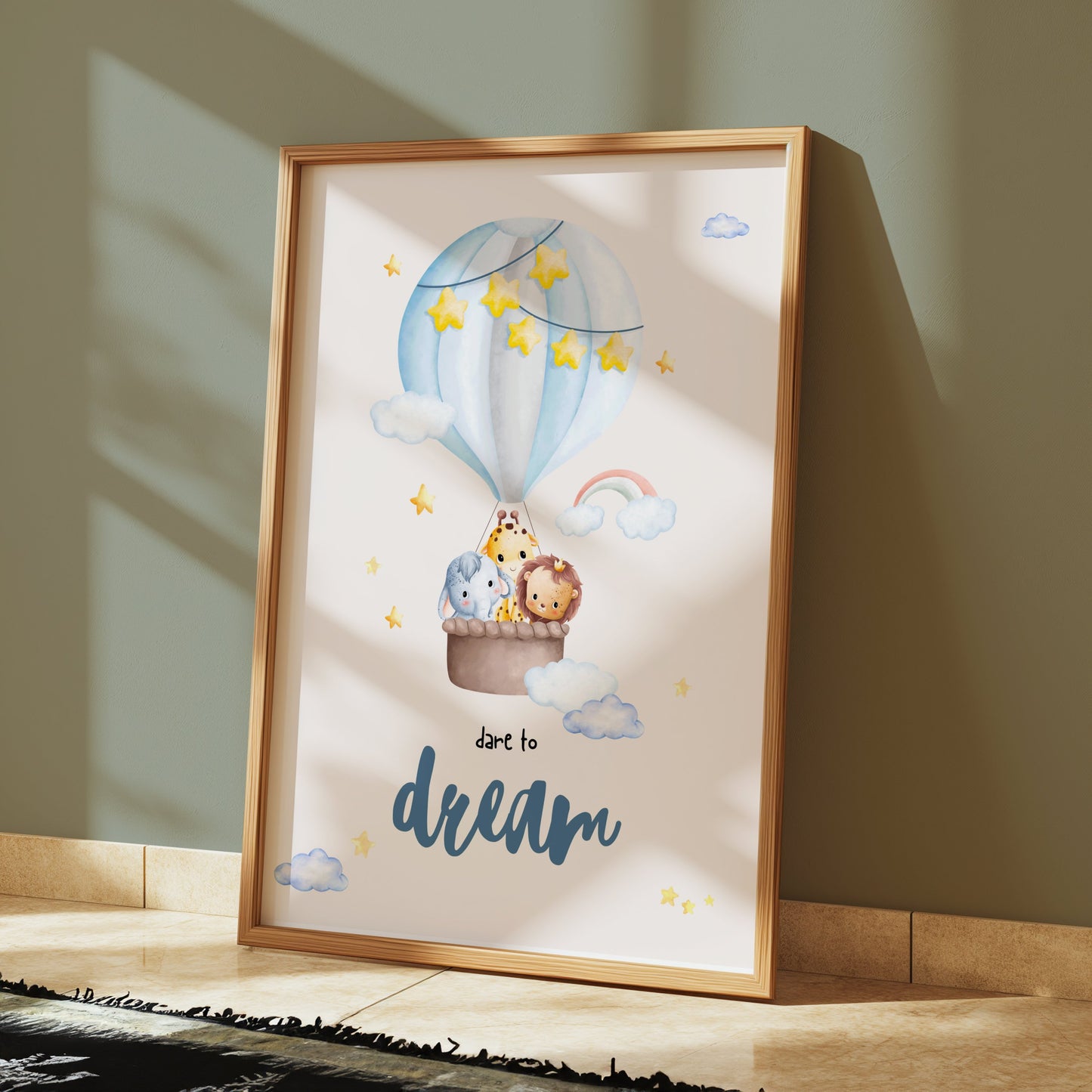 Premium Poster of Dare to Dream Hot Air Balloon Animal Posters
