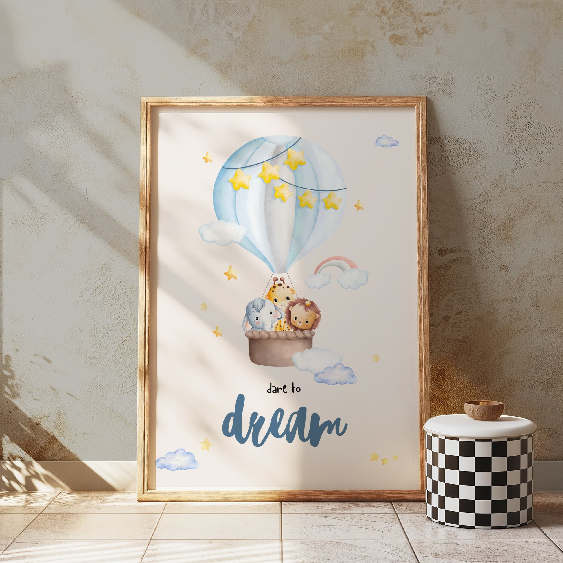 Premium Poster of Dare to Dream Hot Air Balloon Animal Posters