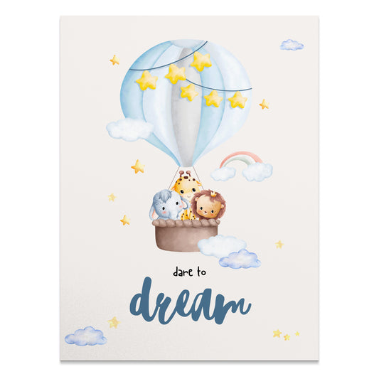 Premium Poster of Dare to Dream Hot Air Balloon Animal Posters