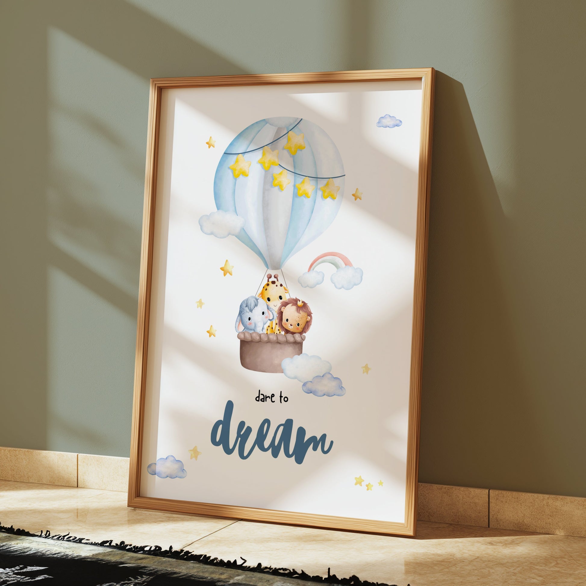 Premium Poster of Dare to Dream Hot Air Balloons Animal Nursery Posters