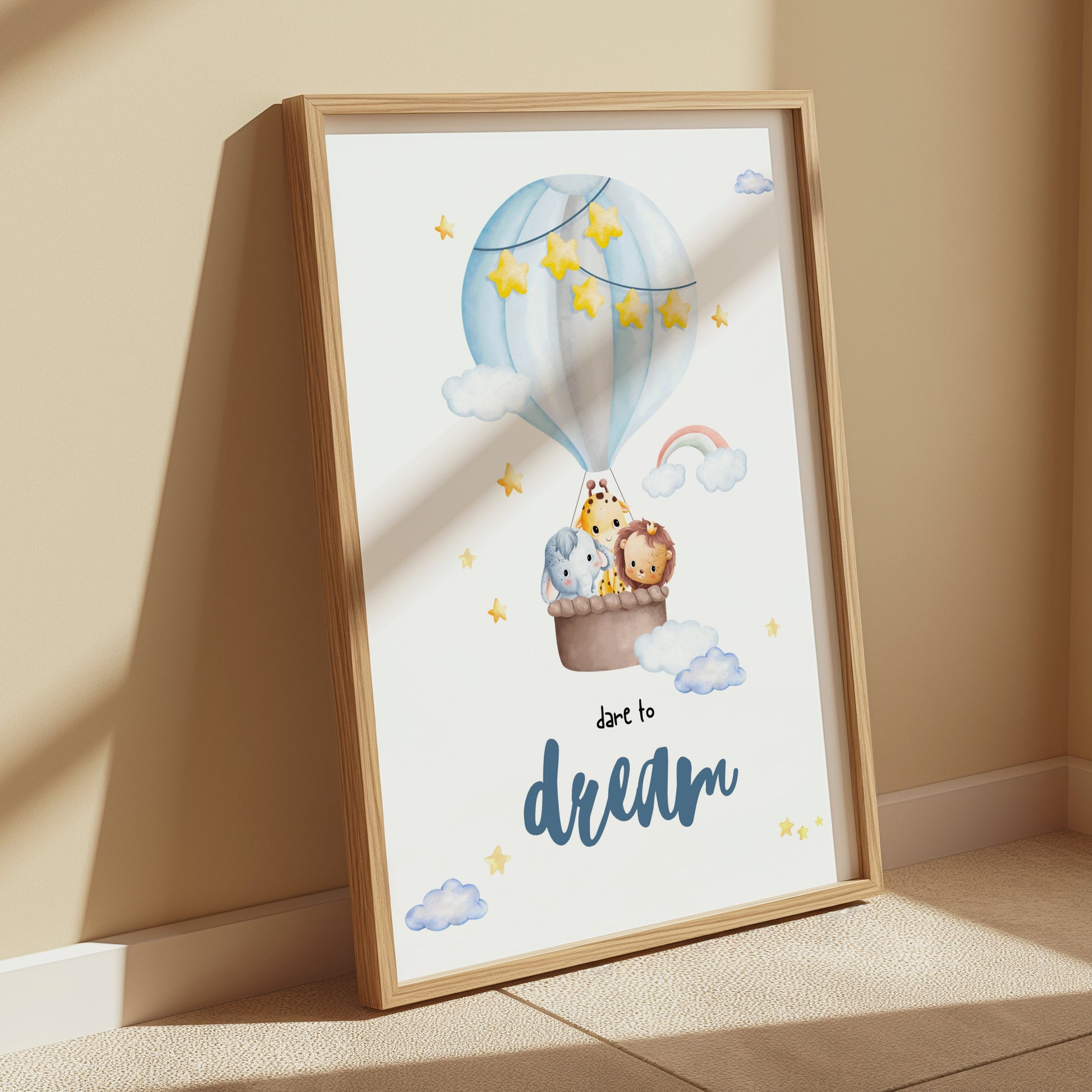 Premium Poster of Dare to Dream Hot Air Balloons Animal Nursery Posters