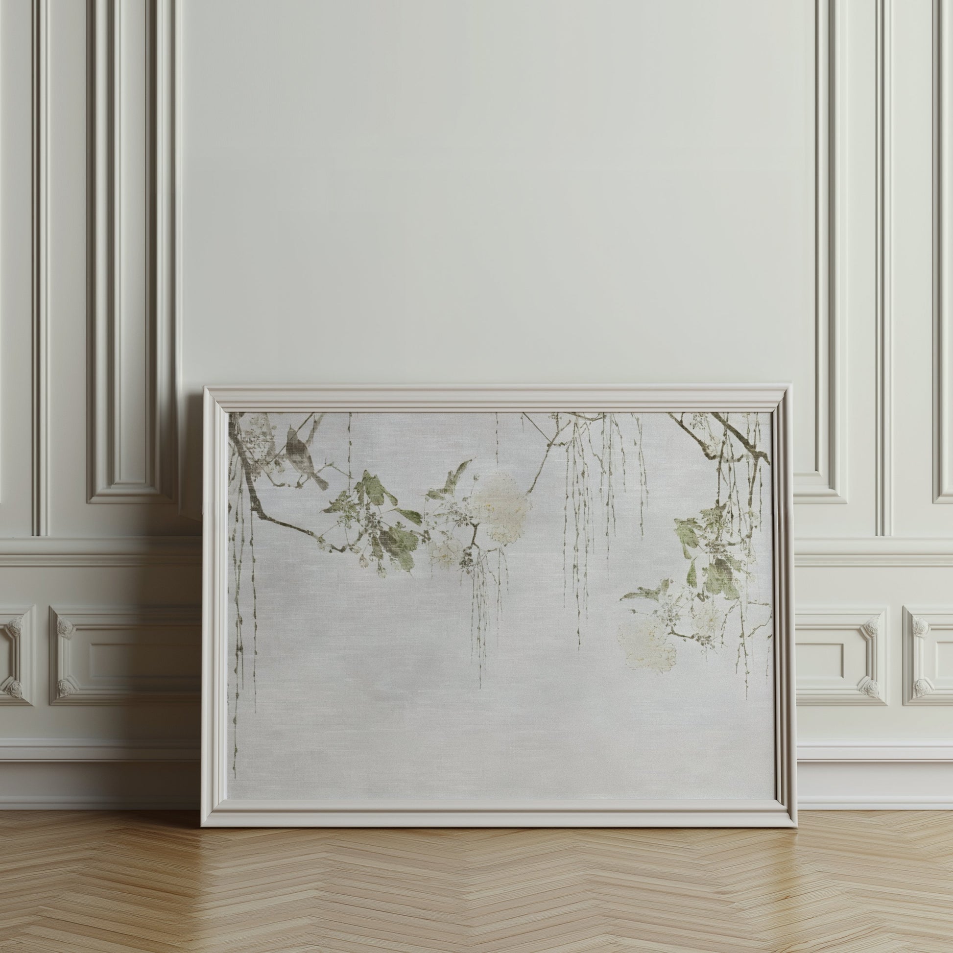 Premium Poster of Delicate Floral Branches with Calm Background Posters
