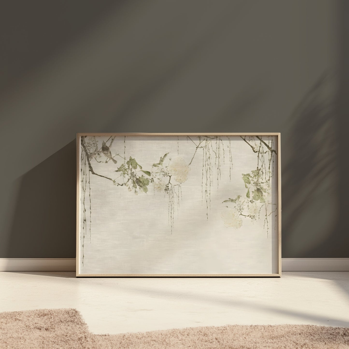 Premium Poster of Delicate Floral Branches with Calm Background Posters