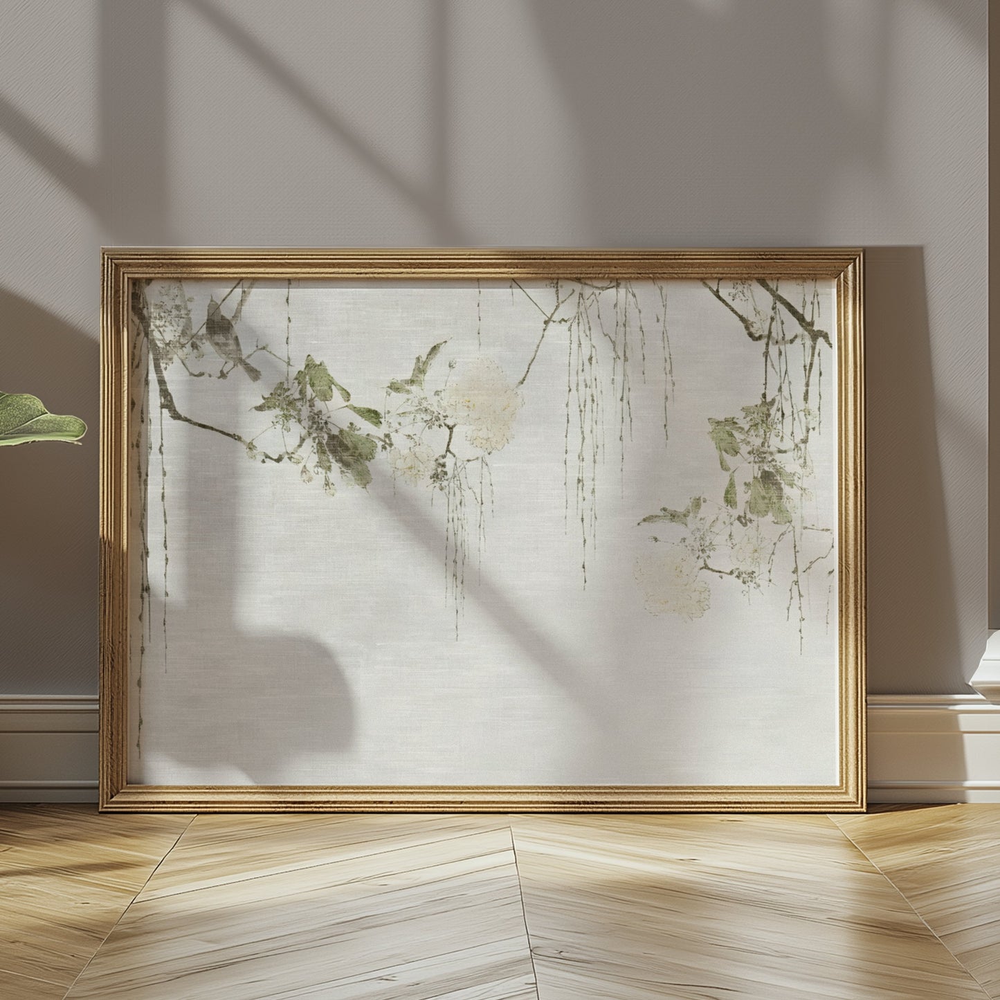 Premium Poster of Delicate Floral Branches with Calm Background Posters