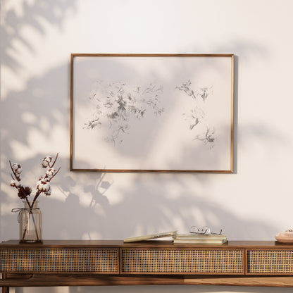 Premium Poster of Delicate Floral Sketch Art Print Minimalist Posters
