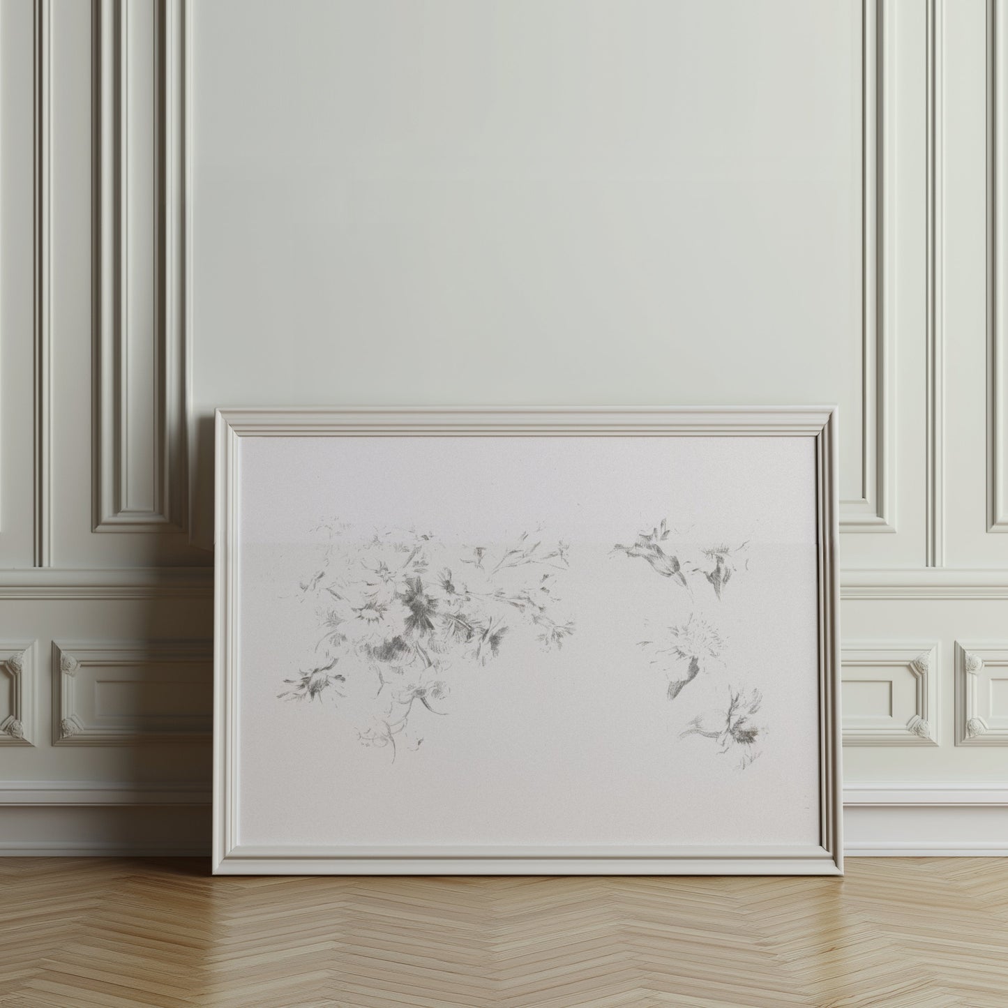 Premium Poster of Delicate Floral Sketch Art Print Minimalist Posters
