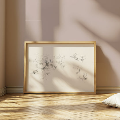 Premium Poster of Delicate Floral Sketch Art Print Minimalist Posters