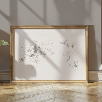 Premium Poster of Delicate Floral Sketch Art Print Minimalist Posters