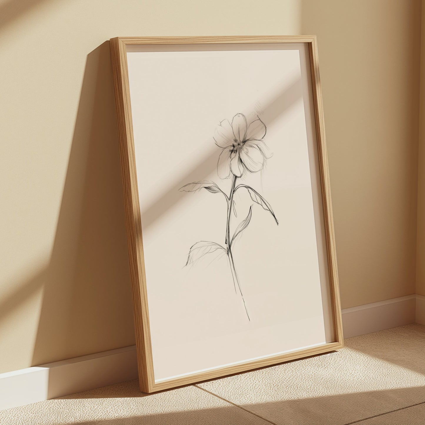 Premium Poster of Delicate Floral Sketch Line Art Minimalist Flower Posters