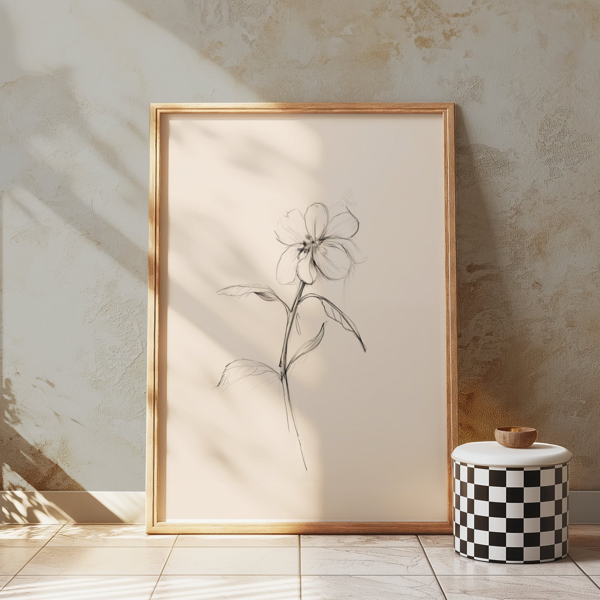 Premium Poster of Delicate Floral Sketch Line Art Minimalist Flower Posters