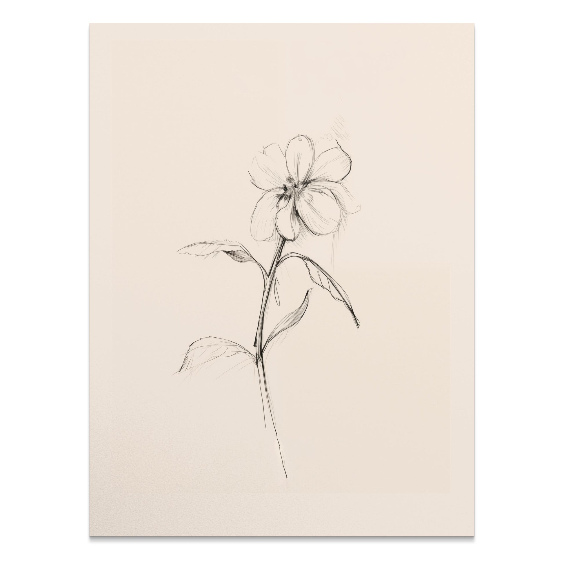 Premium Poster of Delicate Floral Sketch Line Art Minimalist Flower Posters