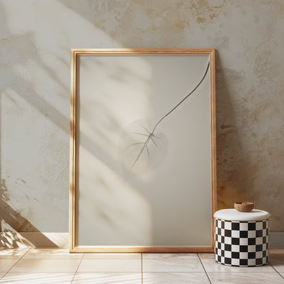 Premium Poster of Delicate Leaf with Abstract Background Art Posters