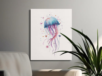Premium Poster of Delightful Jellyfish Nursery Art Canvas Wraps