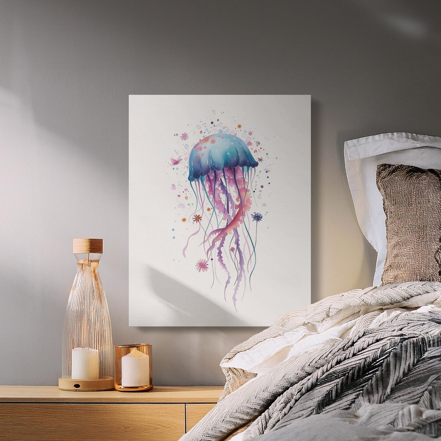 Premium Poster of Delightful Jellyfish Nursery Art Canvas Wraps
