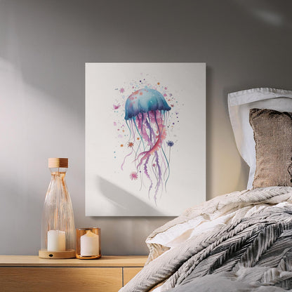 Premium Poster of Delightful Jellyfish Nursery Art Canvas Wraps