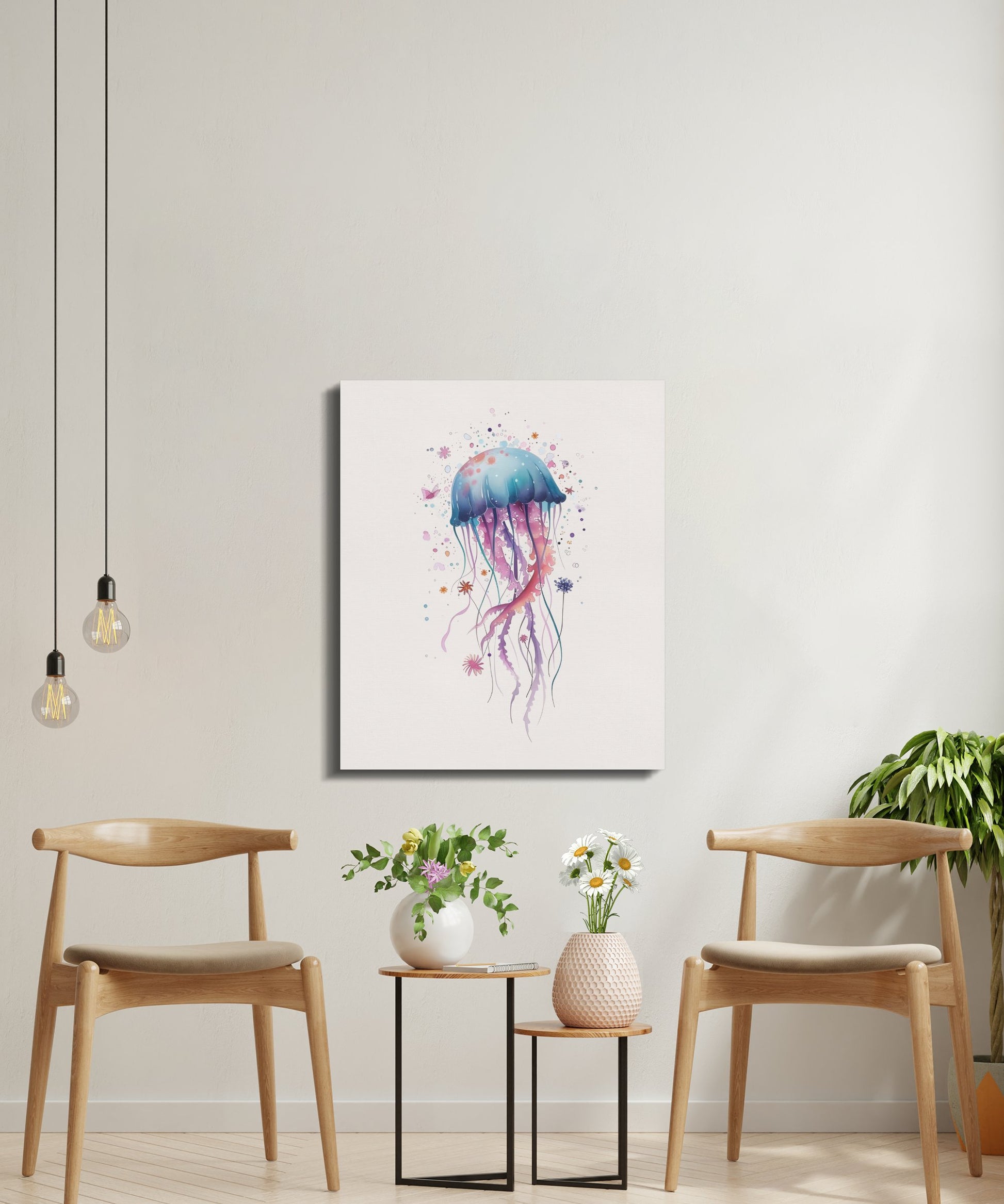 Premium Poster of Delightful Jellyfish Nursery Art Canvas Wraps