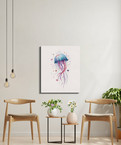 Premium Poster of Delightful Jellyfish Nursery Art Canvas Wraps