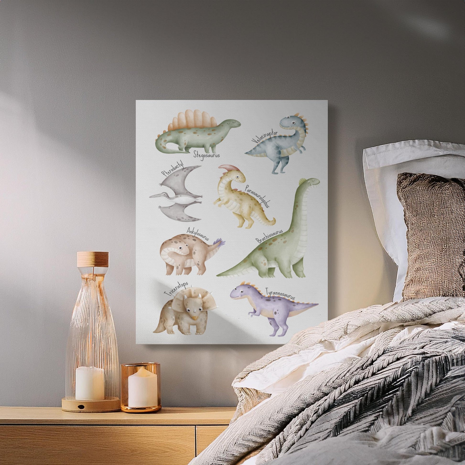Premium Poster of Dinosaur Friends Collection Nursery Canvas Wraps