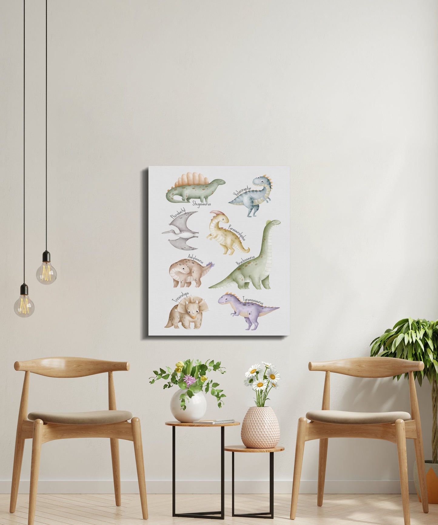 Premium Poster of Dinosaur Friends Collection Nursery Canvas Wraps