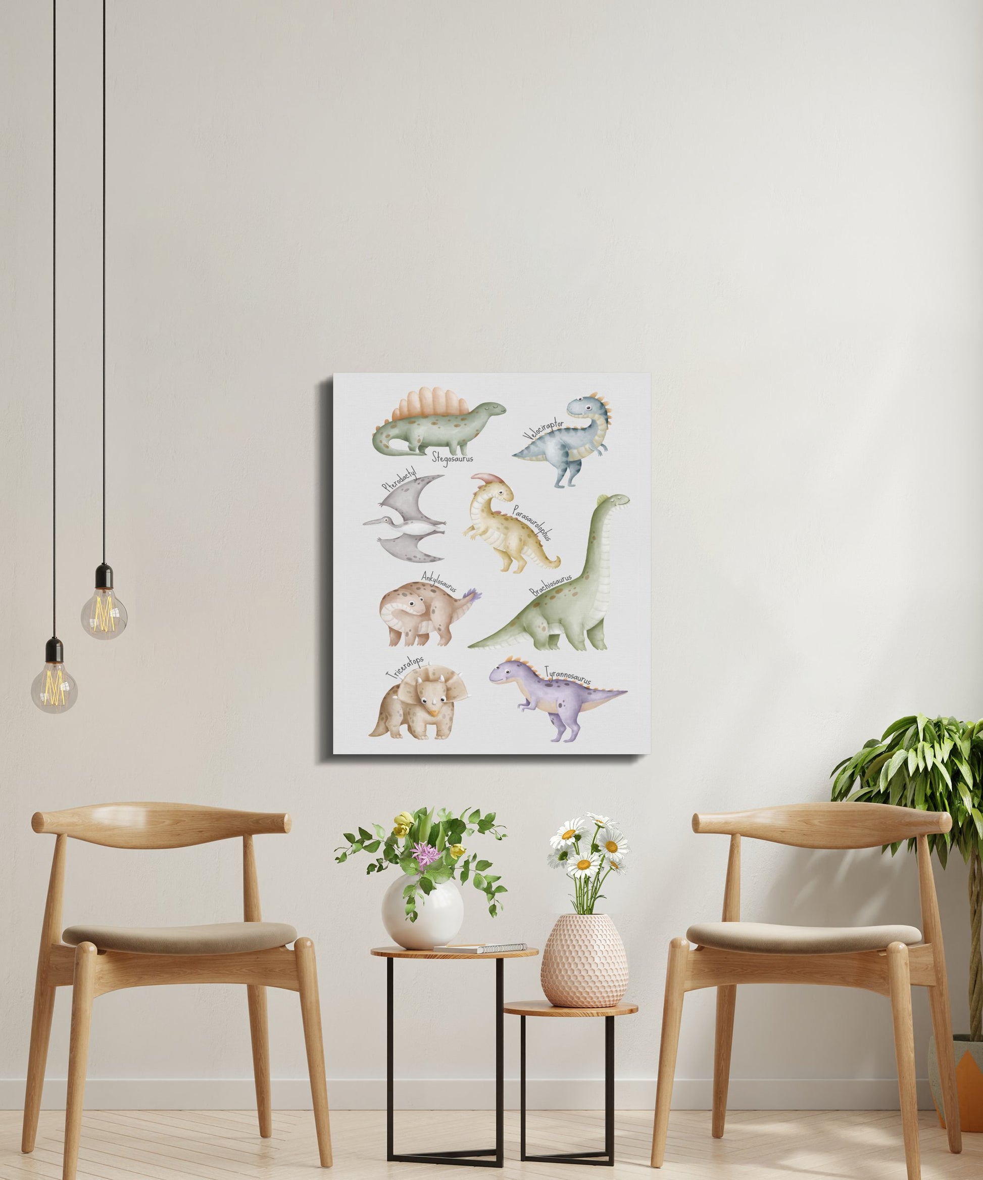 Premium Poster of Dinosaur Friends Collection Nursery Canvas Wraps
