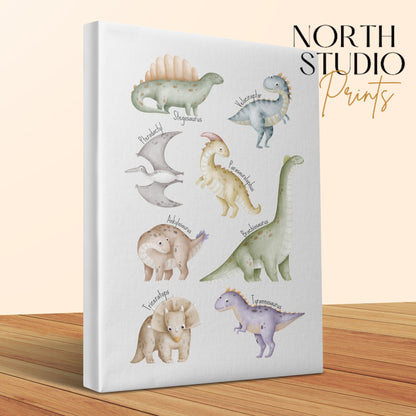 Premium Poster of Dinosaur Friends Collection Nursery Canvas Wraps