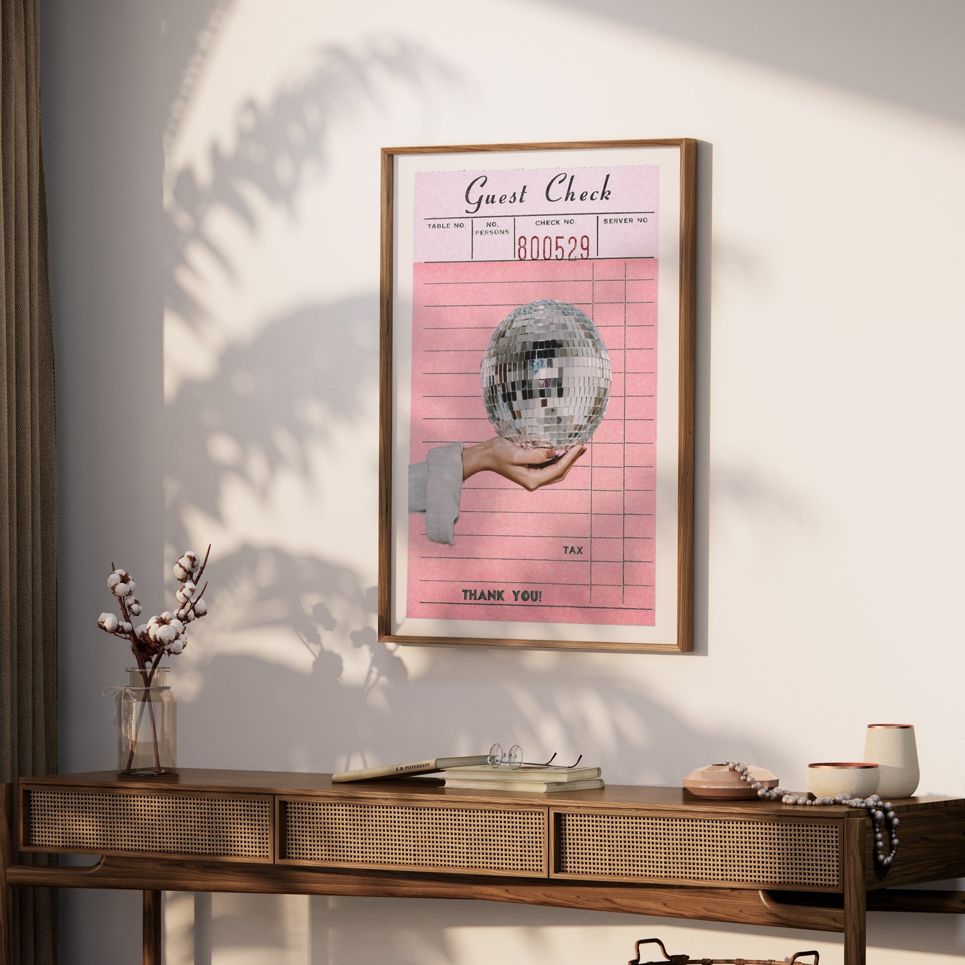 Premium Poster of Disco Ball Guest Check Receipt Vintage Art Posters