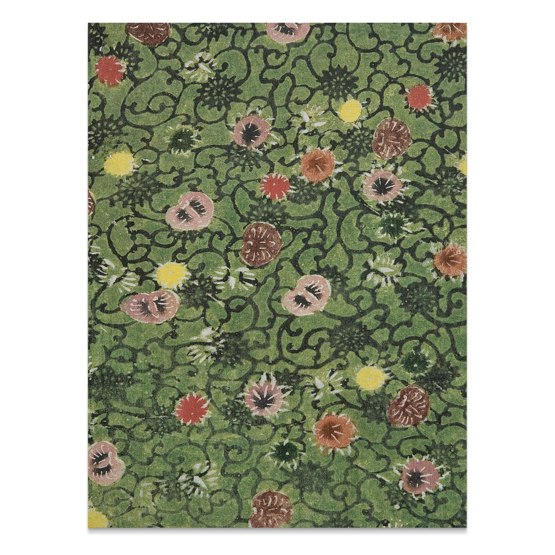 Premium Poster of Distinctive Green and Red Floral Pattern Art Print Posters