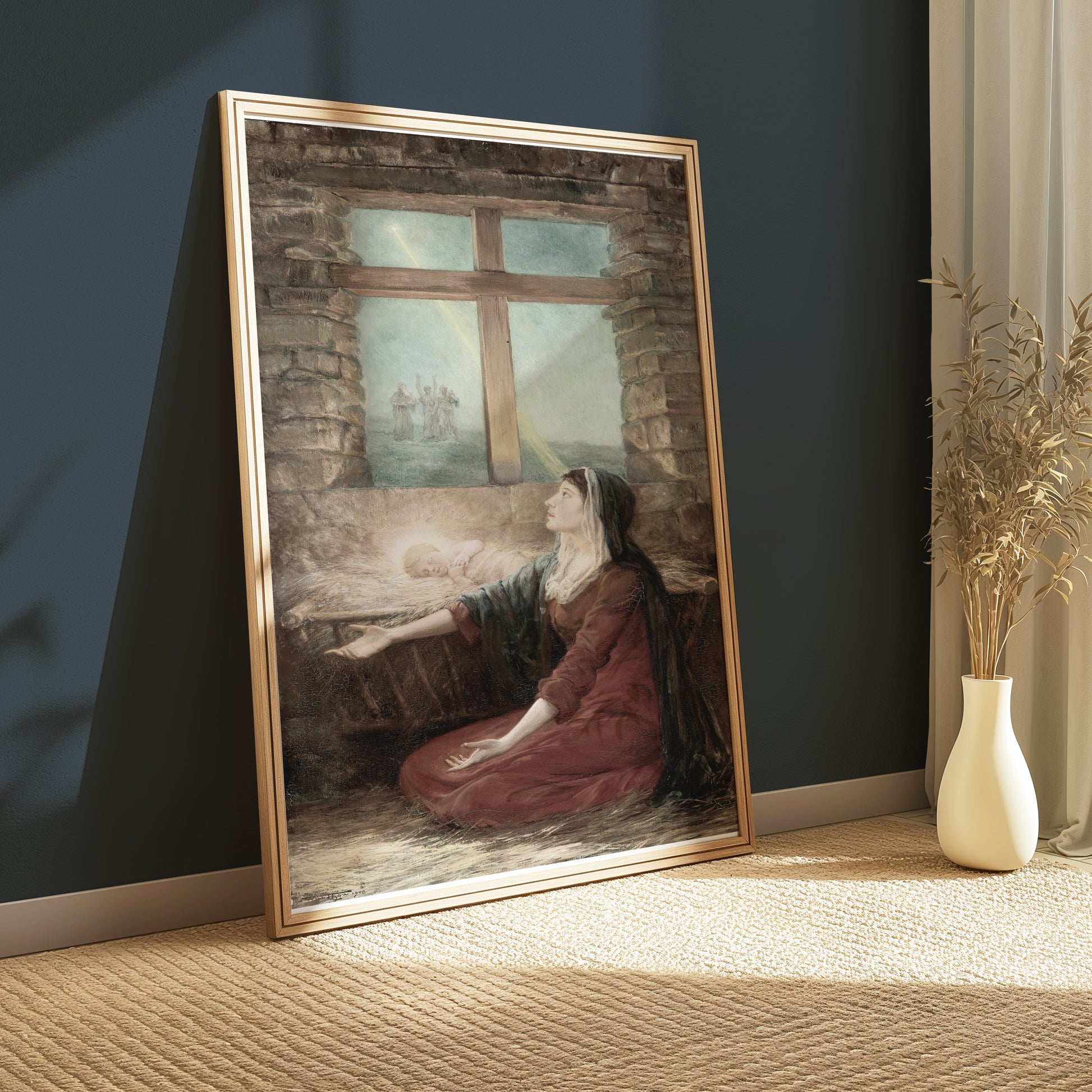 Premium Poster of Divine Light Cross Religious Inspirational Art Posters