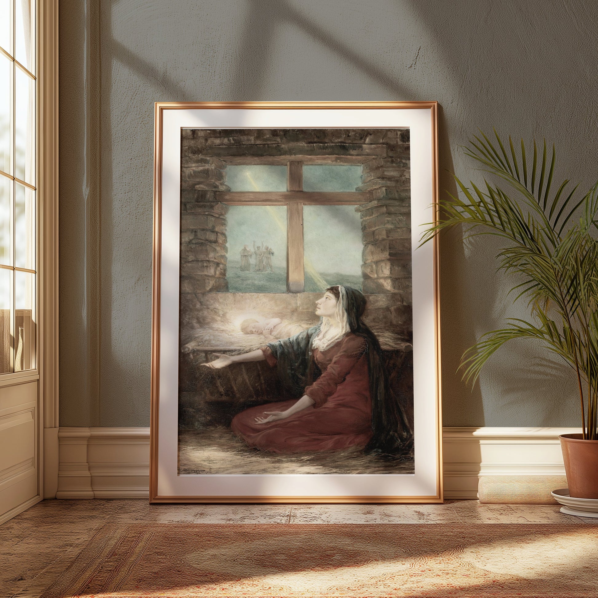 Premium Poster of Divine Light Cross Religious Inspirational Art Posters
