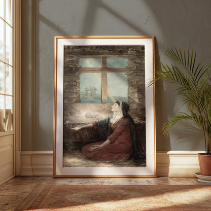 Premium Poster of Divine Light Cross Religious Inspirational Art Posters