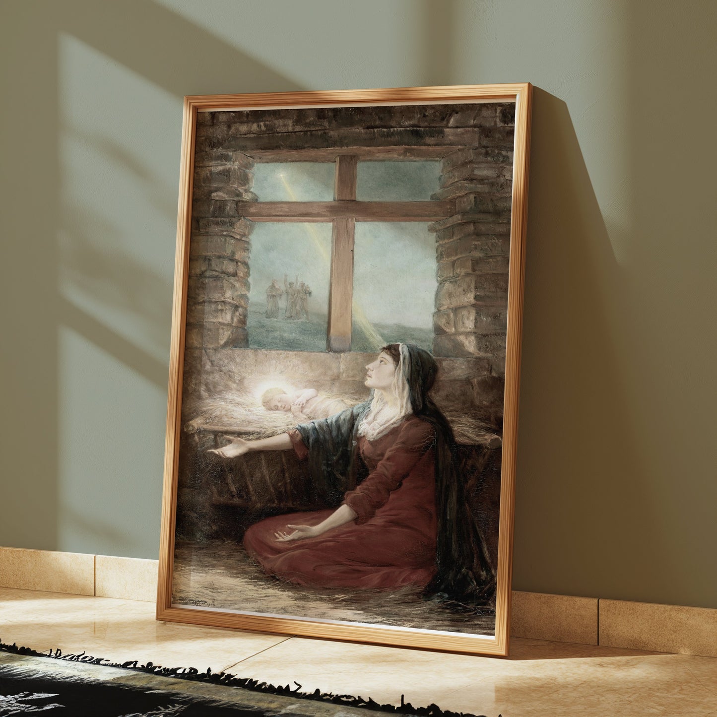 Premium Poster of Divine Light Cross Religious Inspirational Art Posters