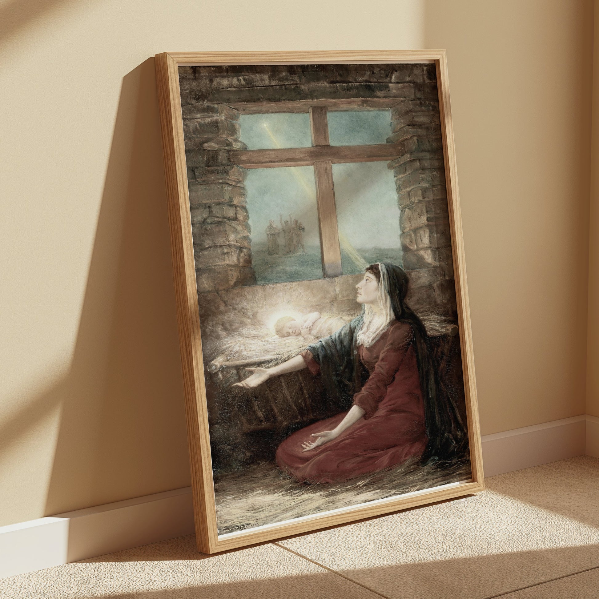 Premium Poster of Divine Light Cross Religious Inspirational Art Posters