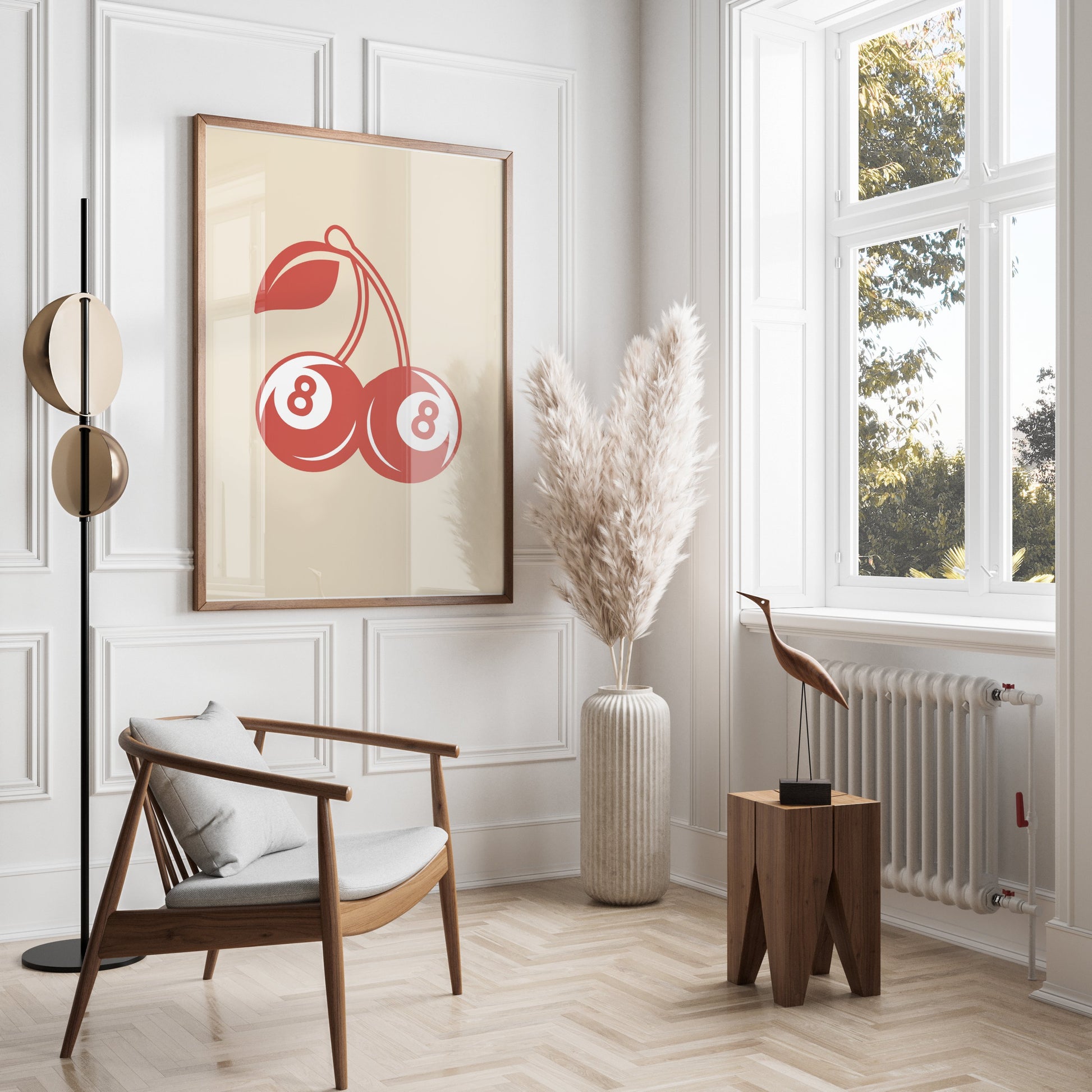 Premium Poster of Double Cherries with Number 8 Design Posters