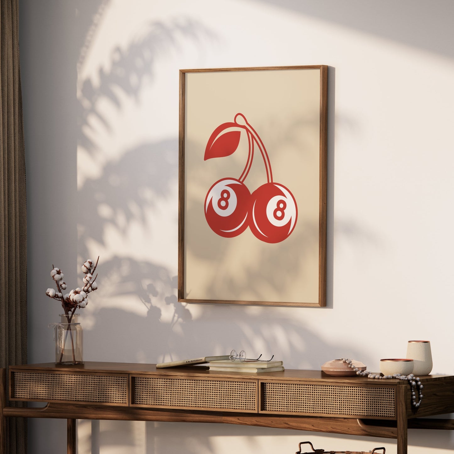 Premium Poster of Double Cherries with Number 8 Design Posters