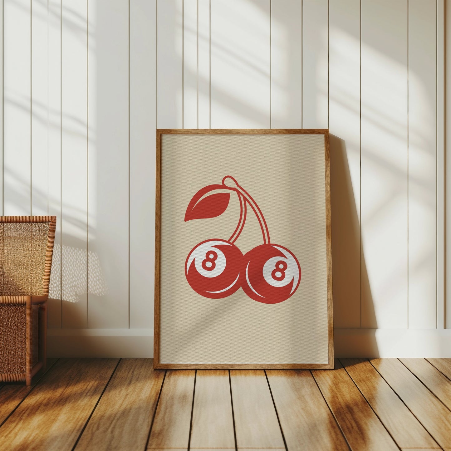 Premium Poster of Double Cherries with Number 8 Design Posters