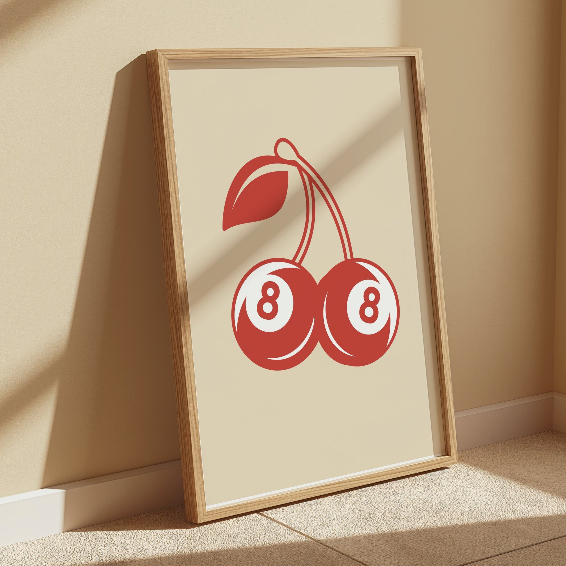 Premium Poster of Double Cherries with Number 8 Design Posters