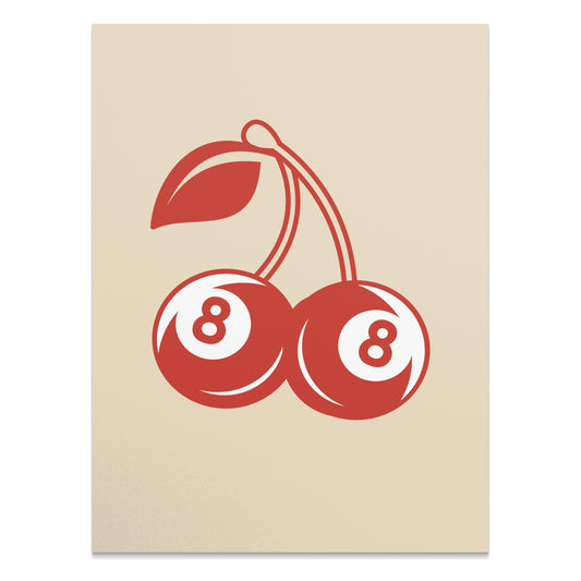 Premium Poster of Double Cherries with Number 8 Design Posters