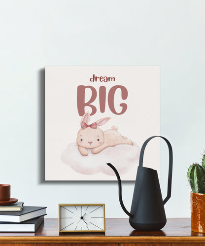 Premium Poster of Dream Big Bunny Nursery Wall Art Canvas Wraps
