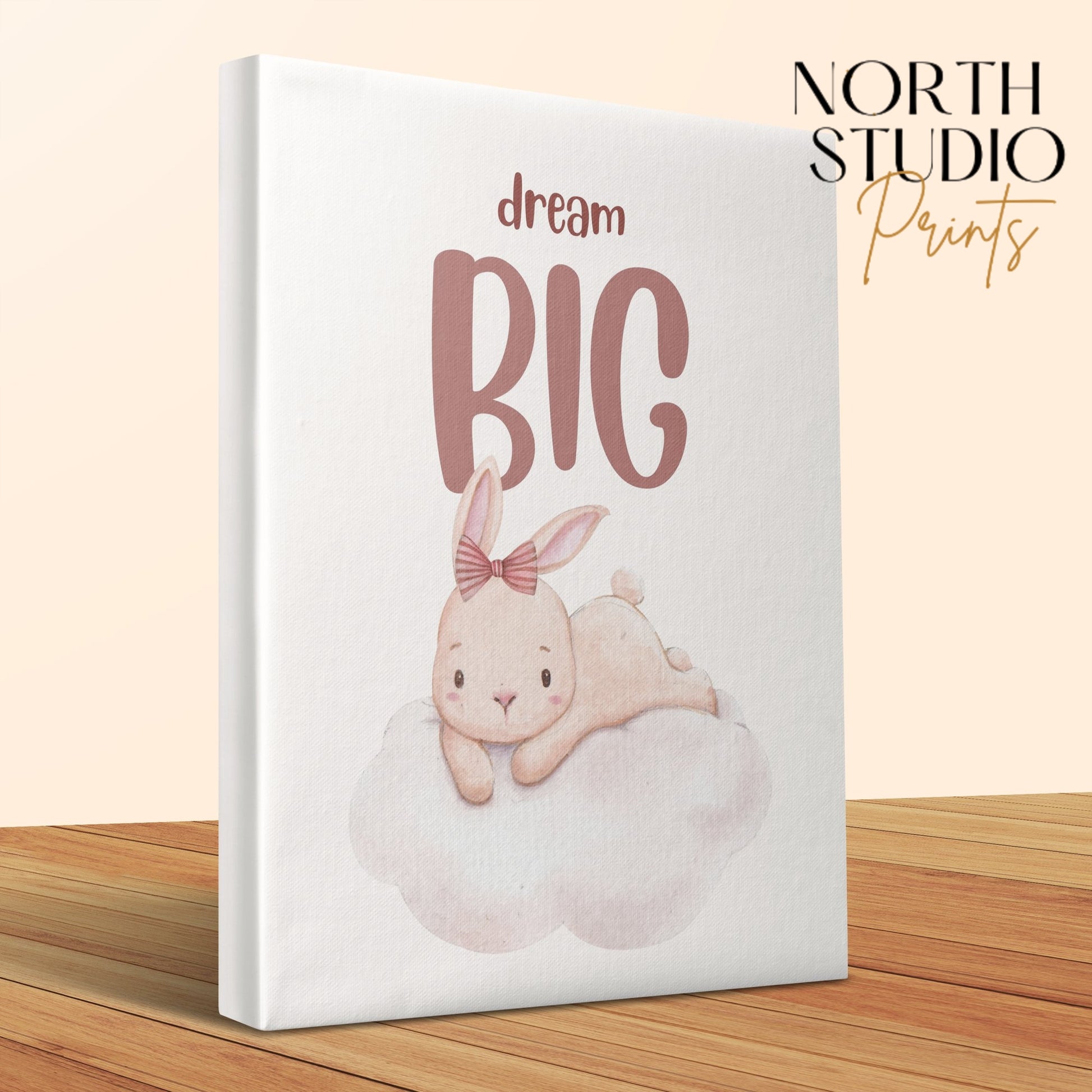 Premium Poster of Dream Big Bunny Nursery Wall Art Canvas Wraps