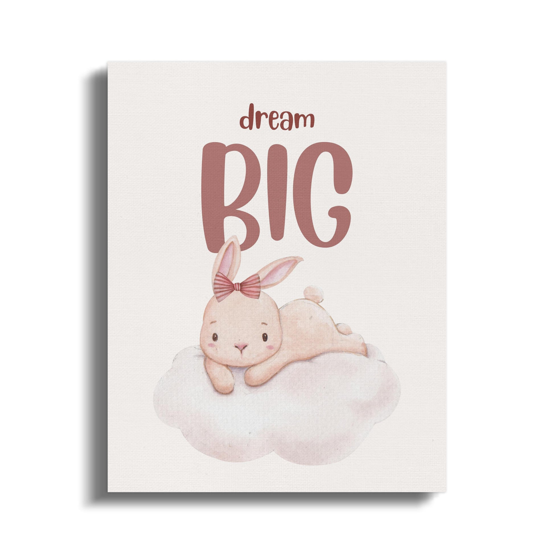 Premium Poster of Dream Big Bunny Nursery Wall Art Canvas Wraps